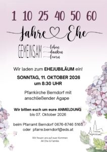 Dankgottesdienst der Ehejubilare